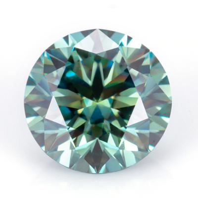 China Messi gems GRA colored teal round shape loose synthetic diamond moissanite for sale