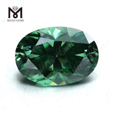 China wuzhou factory oval big size green moissanite price synthetic moissanite stone for sale