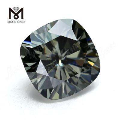 China Wholesale Factory Price Cushion 10*10mm Man Made Diamonds Grey Moissanite Stone for sale