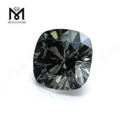 China Loose Factory Price Cushion 10*10mm Synthetic Grey Moissanite Stones for sale