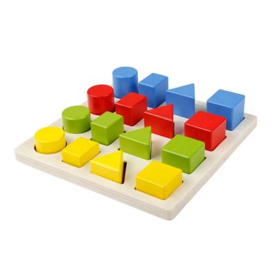 China Early Childhood Learning Shape Wooden Block Wholesale Teaching Toys Toys Wooden Educational Toys for sale