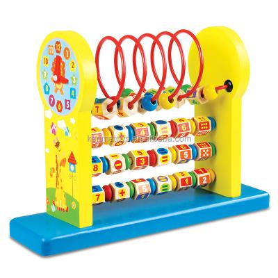 China Handmade Soft Wooden Doll Room Toy Reassure Baby Soothing Towel Abacus Counting Number Kids BLLN-2020 for sale