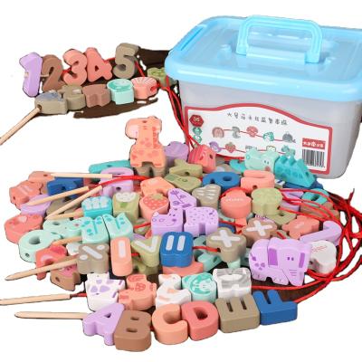 China Educational Threading Toy KMDS-987 Educational Wooden Toys Baby Kids Children Toys for sale