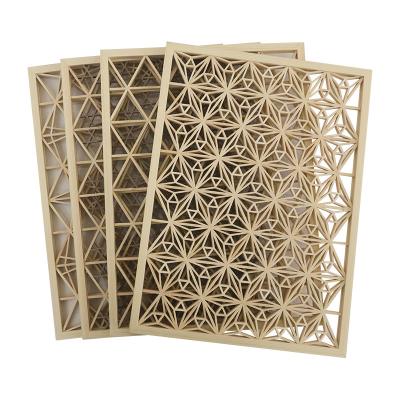 China Modern Optional Pattern Handmade Wooden Curved Screen Decoration Panel for sale