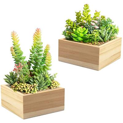 China Recycled Materials Planter Natural Wood Recyclable Flowerpot Gardening Products for sale