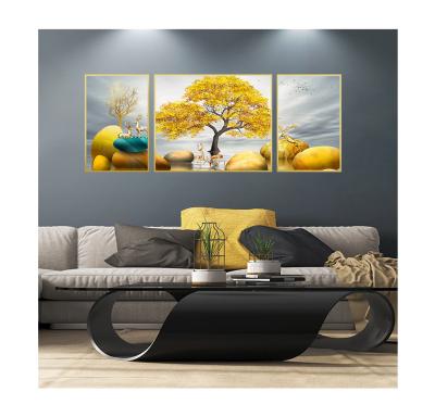 China Decorative Art Printing Artwork Oil Silver Modern Glass Tree Wall Decor for Living Room Home and Office Wall for sale