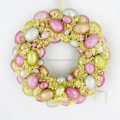 China Europe; 2021 NEW Design Wholesale Artistic Indoor Decorations Supplies Wall Hanging Ornaments PINK Artificial Easter Egg Garlands for sale