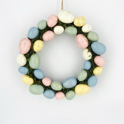 China Europe; 2021new design artistic hot sales Easter decorations supplies wall hanging ornaments Easter wreath eggs for sale