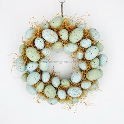 China Europe; 2021 New Modern Party Decorations Wall Hanging Ornaments Artistic Turquoise Artificial Easter Eggs Braid for sale