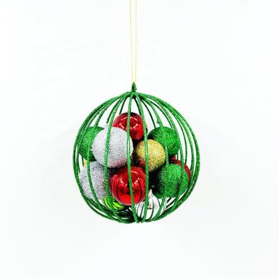 China Europe Hot Sale Merry Christmas Home Decoration Indoor Outdoor Colorful Metal 3D Christmas Ball Ornaments for sale