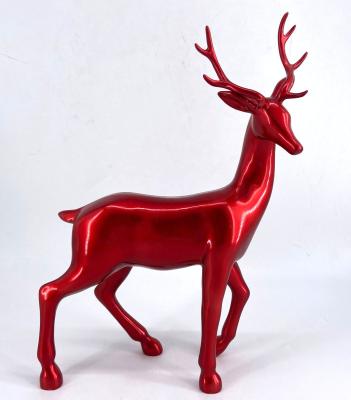 China Online Shopping High Quality Christmas Table Tops Home Decor Supplies Resin Crafts Christmas Deer Statue for sale