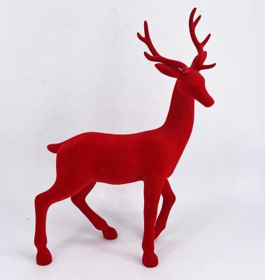 China 2021 New Christmas Party Decorations Supplies Statue Artistic Hot Sales Red Black Reindeer Tabletop Resin Crafts for sale