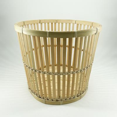 China Handmade Sizes Handmade Woven Natural Plant Flower Pot Basket Home Gift Vegetable Fruit Storage Bamboo Baskets for sale