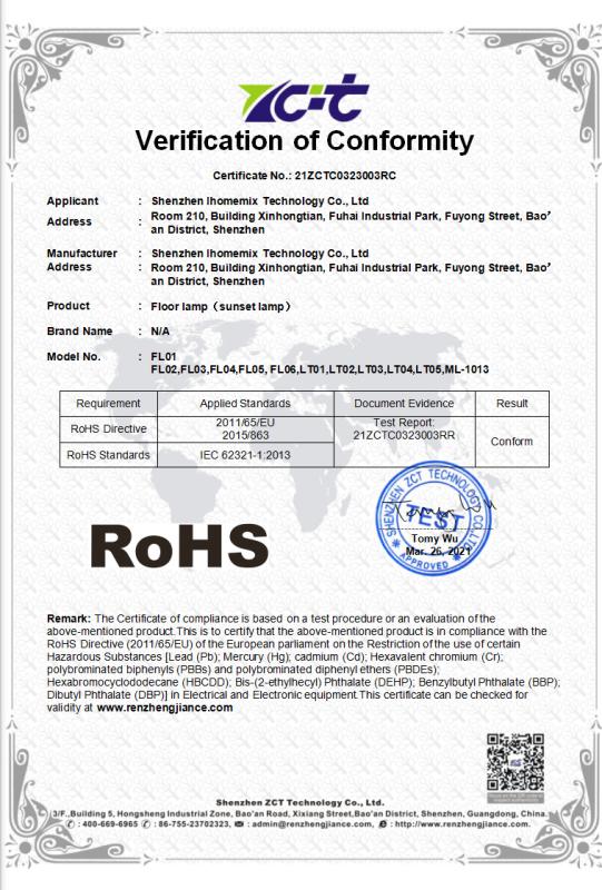 RoHS - Shenzhen Ihomemix Technology Co., Ltd.