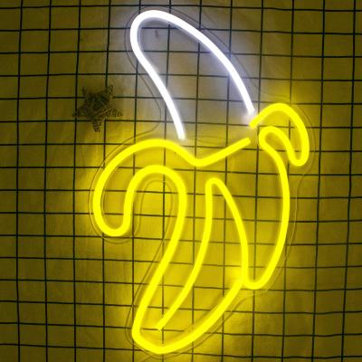 China 2021 Garden LED Neon Lights Banana Shaped Neon Signs LED Neon Lights Custom Art Wall Decorative USB Lights for sale