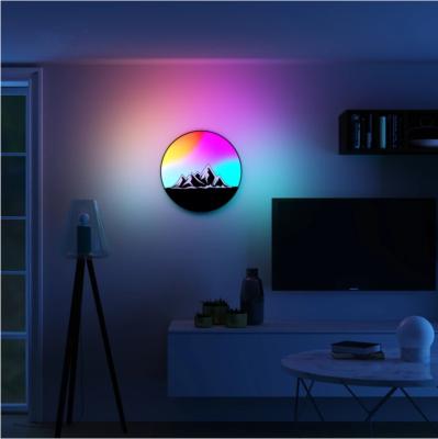 China Functions ihomemix 30cm RGB Iceberg Lighting Led Decorate Modern Indoor Night Light Wall Lamps Bedroom Moon Wall Lamp for sale