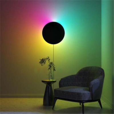 China Lighting Works ihomemix Circle Black Decorate RGB Night Light Wall Lights Decor Wall Lamp For Room for sale