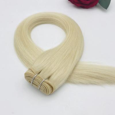 China Regular Wave Shedding No No Tangle Hand Tied Weft Hair Weave Cuticle Aligned Flat Weft Hair Weft Hair Extensions for sale