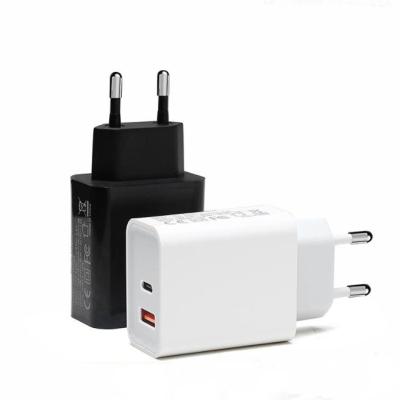 China Hot Sale 18W 1C1A 2 Port USB Type-C Goods 2021 EU Plug Quick Charger Adapter Wall Charger For Mobile Phone Laptop With Custom Logo for sale