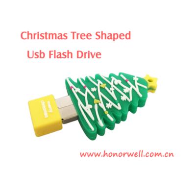 China Gift Christmas Tree PVC USB Flash Drive 4GB 8GB 16GB 32GB 64GB USB Stick for Corporate Gift for sale