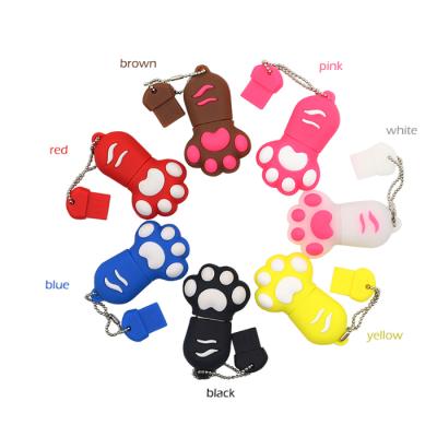 China Colorful Gift Cartoon Cat Claw PVC USB Flash Drive 3.0 2GB 4GB 8GB 16GB For Promotional Gift for sale