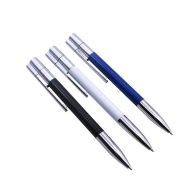 China Gift Customized Logo Metal Pen Shape USB 8GB 16GB Stick 1GB 2GB 4GB Thumb Drives For Business Gifts for sale