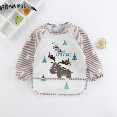 China Newest Arrival Polyester Baby Bibs Kids Toddler Bibs Waterproof Bib Apron Feeding Pocket Long Sleeve 0-3 Years Baby Bibs for sale