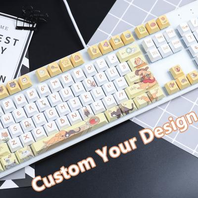 China HZGAMER 104keys PBT Keycaps Dog Cat Party PBT Backlit Keycaps For Mechanical Keyboard OEM Factory Profile Dye Sublimation Keycaps Wholesale for sale