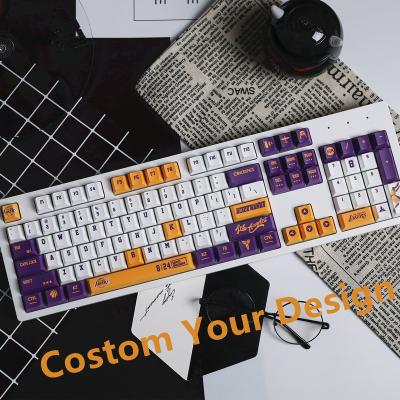 China Purple PBT Keycaps HZGAMER 115keys Gold PBT Keycaps CHERRY OEM Profile Customized Keycaps Dye Sublimation Keycaps for sale