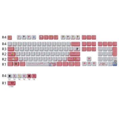 China Pink PBT Keycaps HZGAMER 111Keys Keycaps, CHERRY OEM Profile Dye Sublimation Gaming Mechanical Keyboard Custom Keycaps PBT Keycaps Set Beautiful for sale