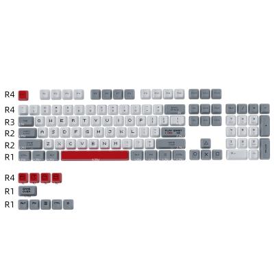 China OEM Resin PBT Dye Sublimation Mechanical Keyboard Keycaps HZGAMER White and Gray Custom PBT Keycaps for 60% 75% 80% Keys Keycaps for sale