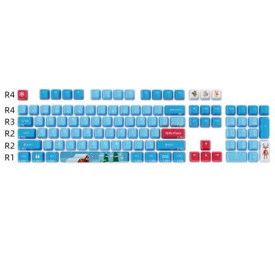 China PBT Keycaps HZGAMER 104keys Dye-sublimation Keycaps Blue and Red Color Keyboard Keycaps OEM Profile Custom PBT Keycaps for sale