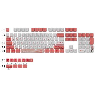 China HZGAMER 115keys Sakura Theme Sublimation Process PBT Keycaps OEM Keycaps OEM Highly Customized Mechanical Keycaps for sale