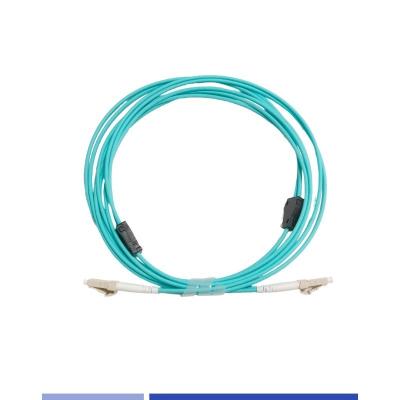 China Multimode OM3 Armored Fiber Optic Patch Cord Duplex 1m LSZH Jacket Lc To Lc Fibre Cable for sale