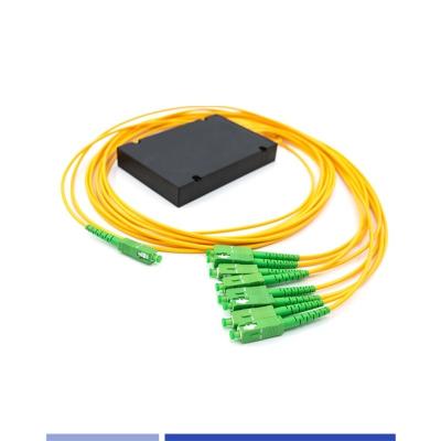 China 1x8 Optical Fiber PLC Splitter ABS Box SC/APC Einmodus 2,0 mm Korrosionssicher zu verkaufen