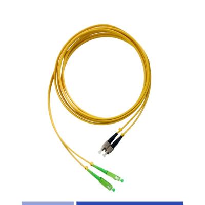 China Singlemode Fiber Optic Patch Cord SC/APC To FC/UPC Duplex 3.0mm LSZH Fibre Optic Patch Leads for sale