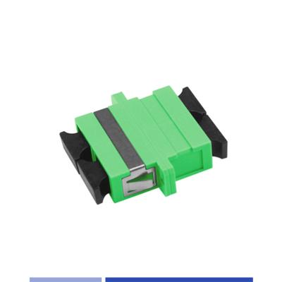 China Fiber Optic Adapter Singlemode SC/APC Duplex Optical Coupler with flange Green for sale