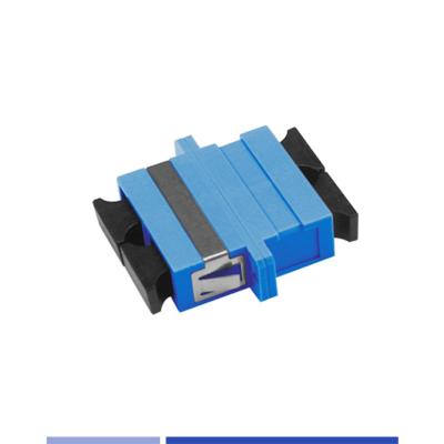 China Fiber Optic Adapter Singlemode SC/UPC Duplex Optical Coupler with flange Blue for sale