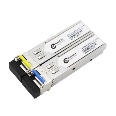 China Gigabit BIDI Optical Transceiver 20km Dual Fiber Single Mode SFP Module TX1310nm RX1550nm LC for sale