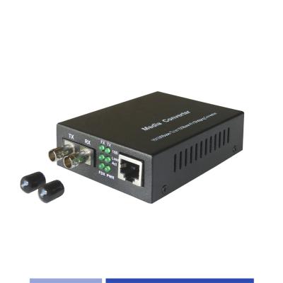 China Fiber Media Converters 10/100Mbps Singlemode SMF 1310nm Dual ST 20KM for sale