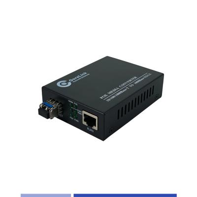 China Fiber Media Converter 10/100/1000Mbps Singlemode SMF 1310nm Dual SFP Slot 20KM for sale