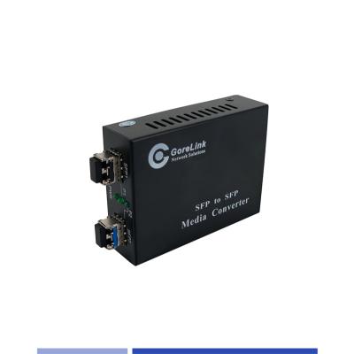 中国 SFP to SFP Fiber Media Converter Loaded 1.25G SFPモジュール シングルモード SMF 1310nm デュアルSFPモジュール 販売のため