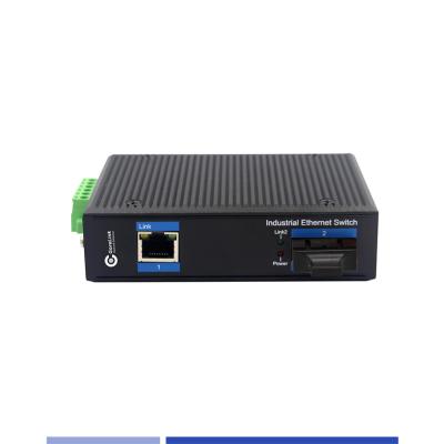 China Industrial Fiber Media Converter 10/100/1000M with 2 RJ45 port Singlemode SMF Duplex SC 1310nm 20KM for sale