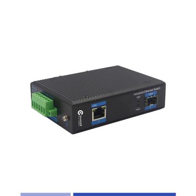 China Industrial Fiber Media Converter 10/100/1000M 1 SFP with 1 RJ45 port Singlemode SMF Duplex 1310nm 20KM for sale