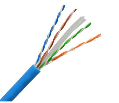 China Cat6 23AWG Ethernet Cable UTP Solid Copper 4 Pair PVC Blue 305Mtr for sale