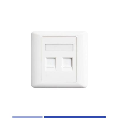 China Indoor Telecom Accessories Dual Port Face Plate For Cat3 Cat5E Cat6 Keystone Jack for sale