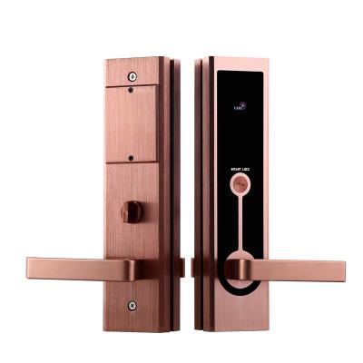 China xp/win7/win8/win10 customized hotel aluminum alloy color card special high-end material red bronze smart key electronic lock for sale