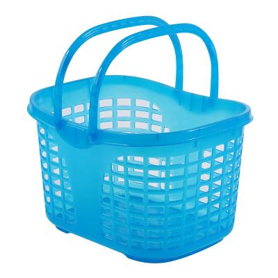 China Factory Wholesale Viable Mini Plastic Shopping Basket With Colorful Handles for sale