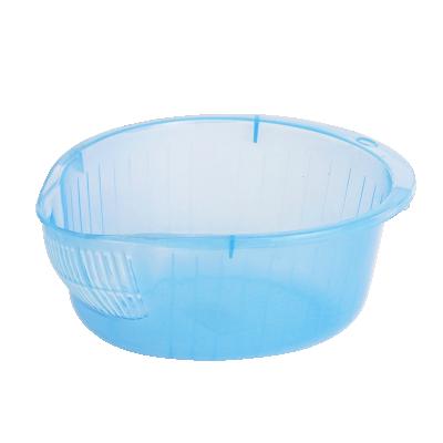 China Sustainable Kitchen Tool Basin Kitchen Rice Whitening Bowl Plastic Strainer With Side And Bottom Drainers for sale