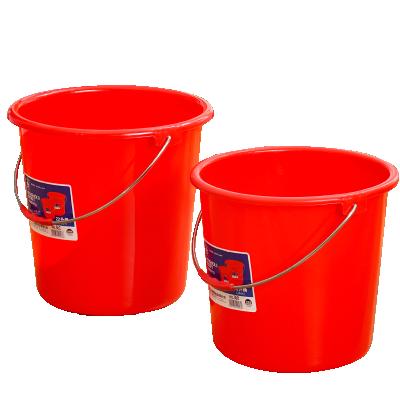 China Sustainable Customs Service PP Plastic Washing Water Bucket Stainless Steel Handle Water Bucket for sale